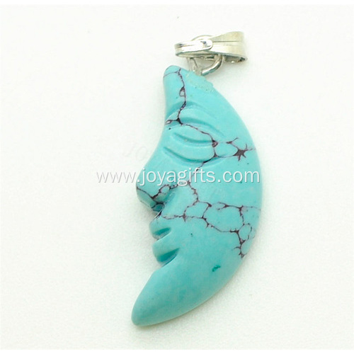 Wholesale Moon Shape Turquoise pendant Trendy 2016 Jewelry